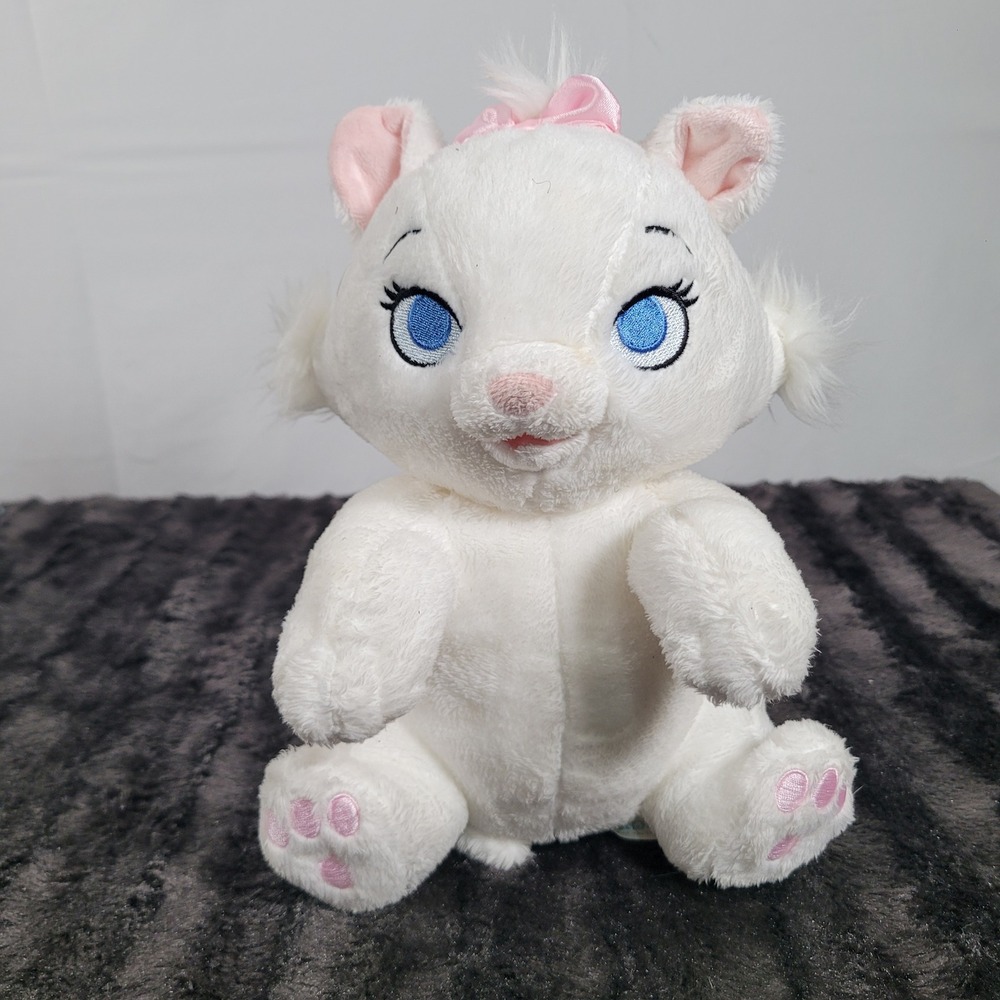 Disney Babies Marie Plush The Aristocats White Kitten Pink Bow Disney Parks 10in